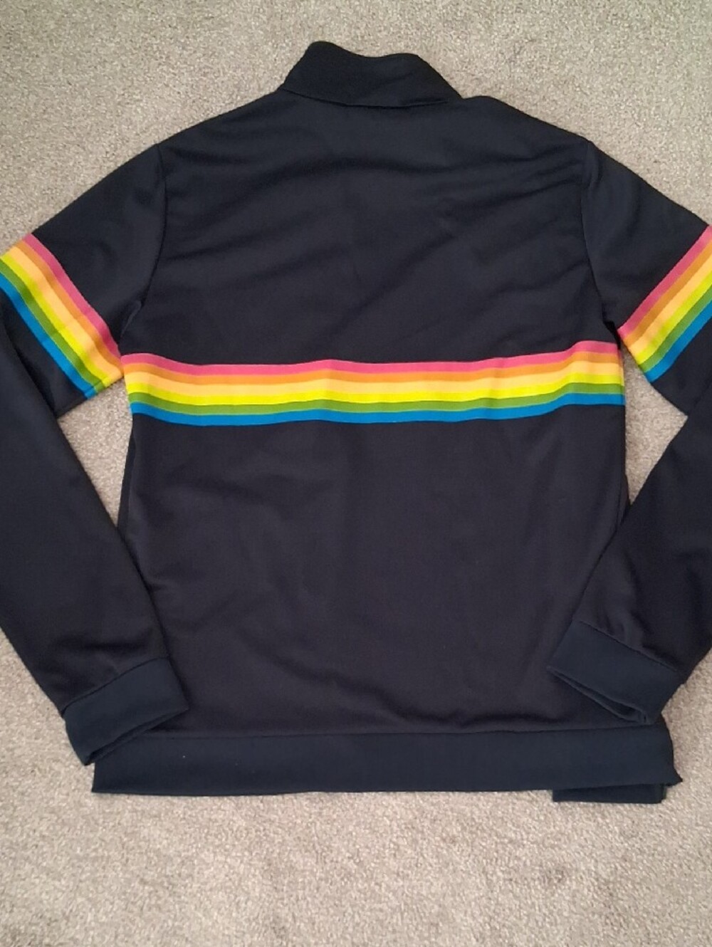 Vintage Men's Polaroid Impossible Dark Navy-BlackTrack Zip Up-Rainbow Stripe (M) - Picture 2 of 12